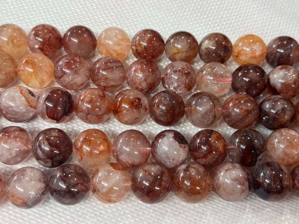 Red Hematoid Quartz  16-17mm Round Gemstone Loose Beads 15 Inch Strand for Jewelry Making — DIY Bracelet Necklace Supplies for Beaders, Crafters  & Wholesale Buyers