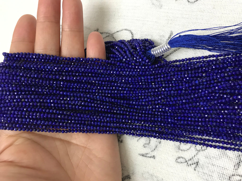 Lapis Lazuli 2-3mm Faceted Round Gemstone Loose Beads 15 Inch Strand for Jewelry Making — DIY Bracelet Necklace Supplies for Beaders, Crafters  & Wholesale Buyers