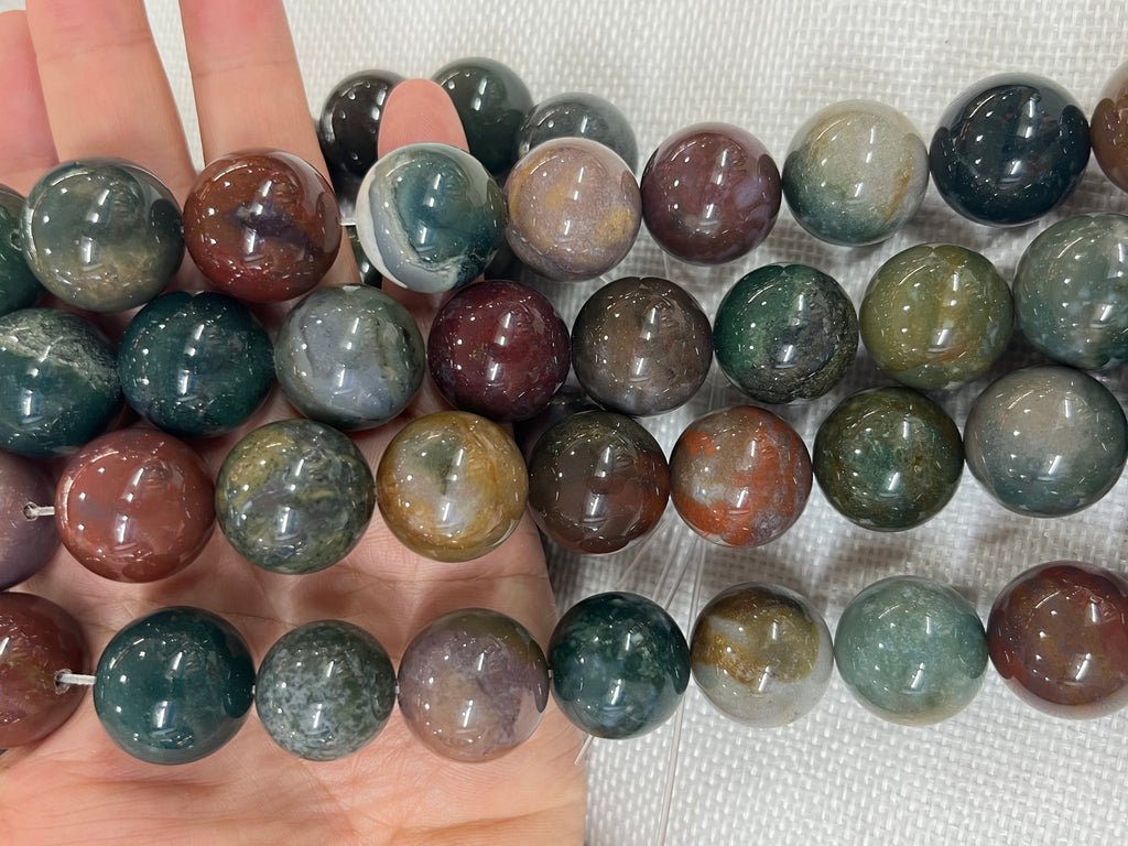 India Agate 20mm Round Gemstone Loose Beads 15 Inch Strand for Jewelry Making — DIY Bracelet Necklace Supplies for Beaders, Crafters  & Wholesale Buyers