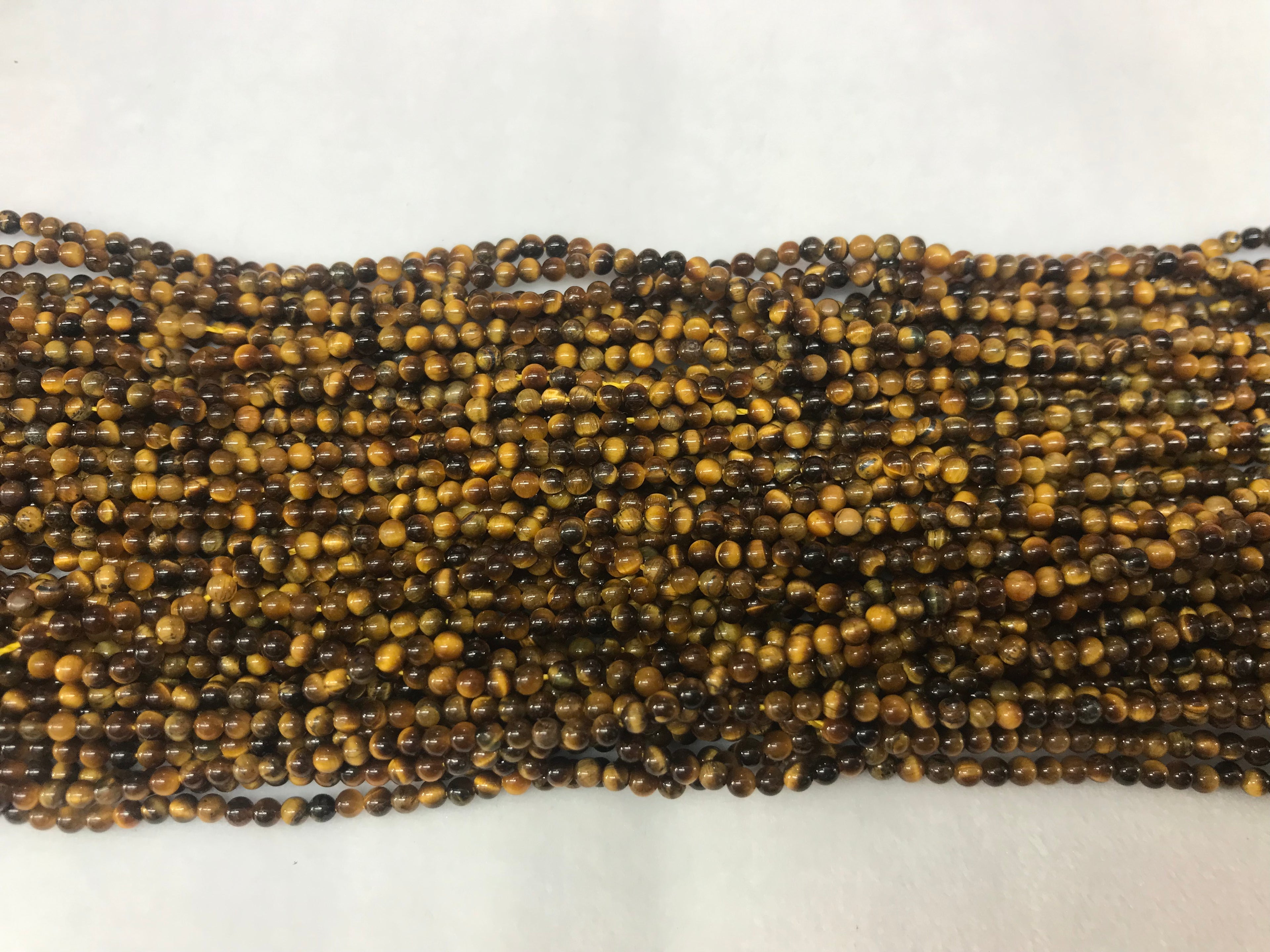 Yellow Tiger Eyes 2mm - 3mm Round Gemstone Loose Beads 15inches