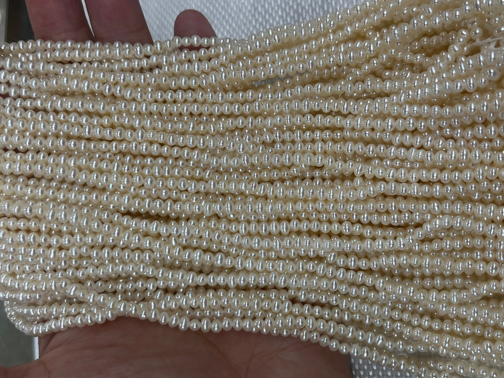 Warm White Freshwater Pearl Potato-Shape Offround Beads 15 Inch Strand for Jewelry Making — DIY Bracelet Necklace Supplies for Beaders, Crafters  & Wholesale Buyers