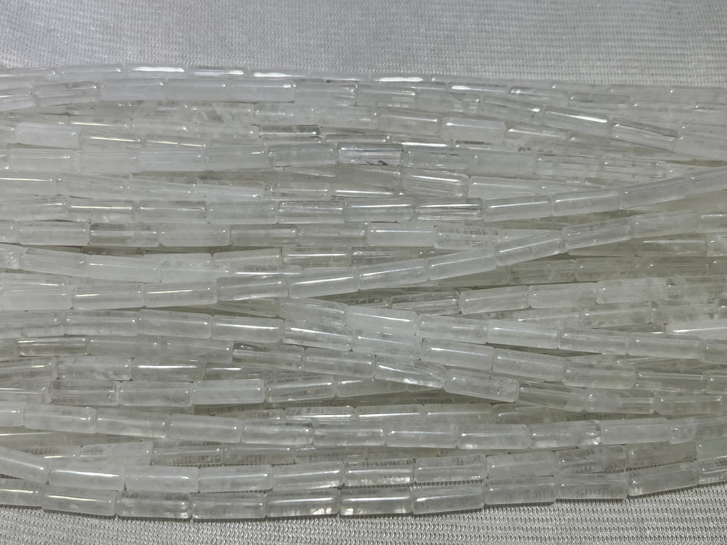 Clear Crystal 4x13mm Column Gemstone Loose Tube Beads 15 inches
