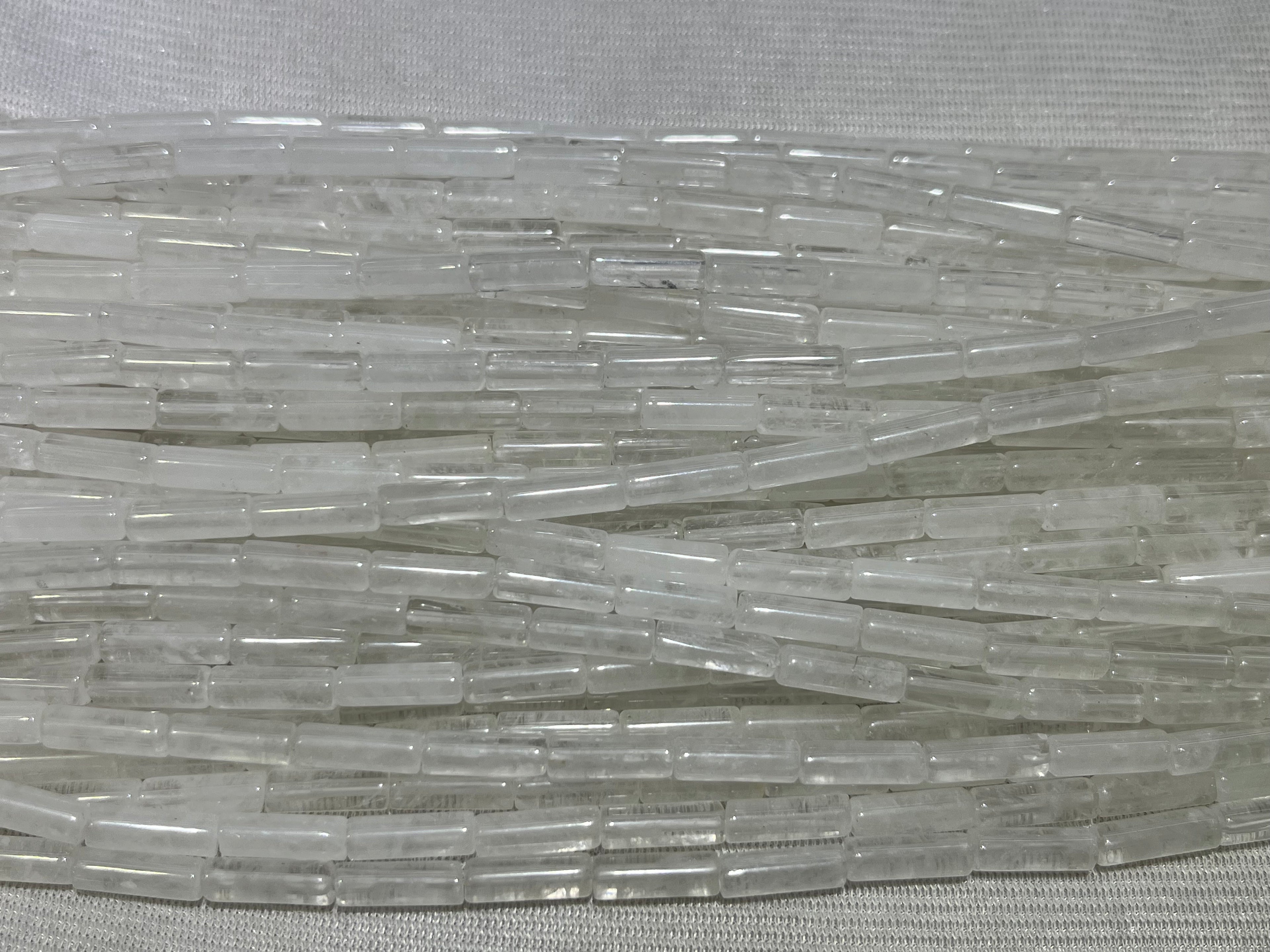Clear Crystal 4x13mm Column Gemstone Loose Tube Beads 15 inches