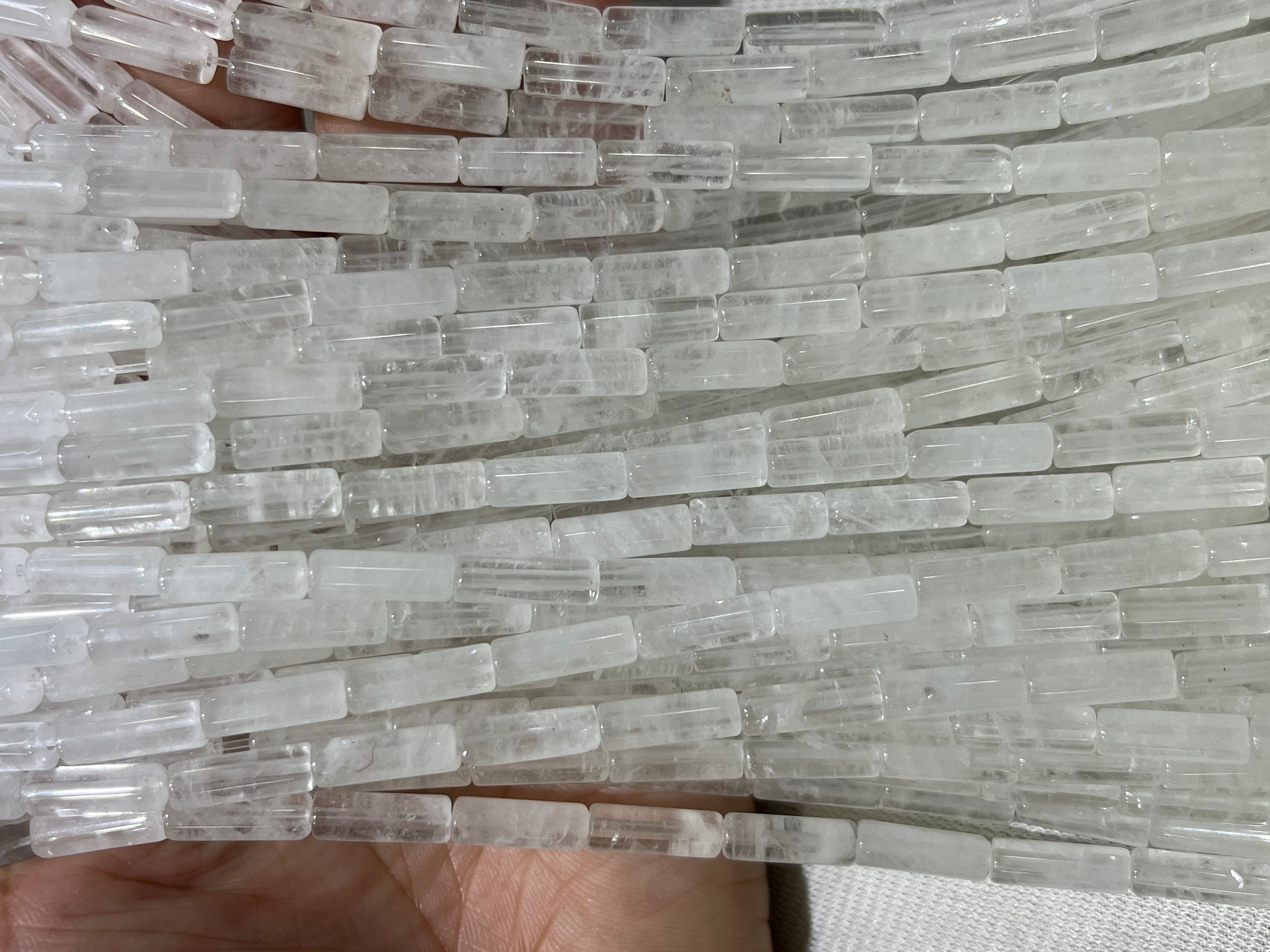 Clear Crystal 4x13mm Column Gemstone Loose Tube Beads 15 inches