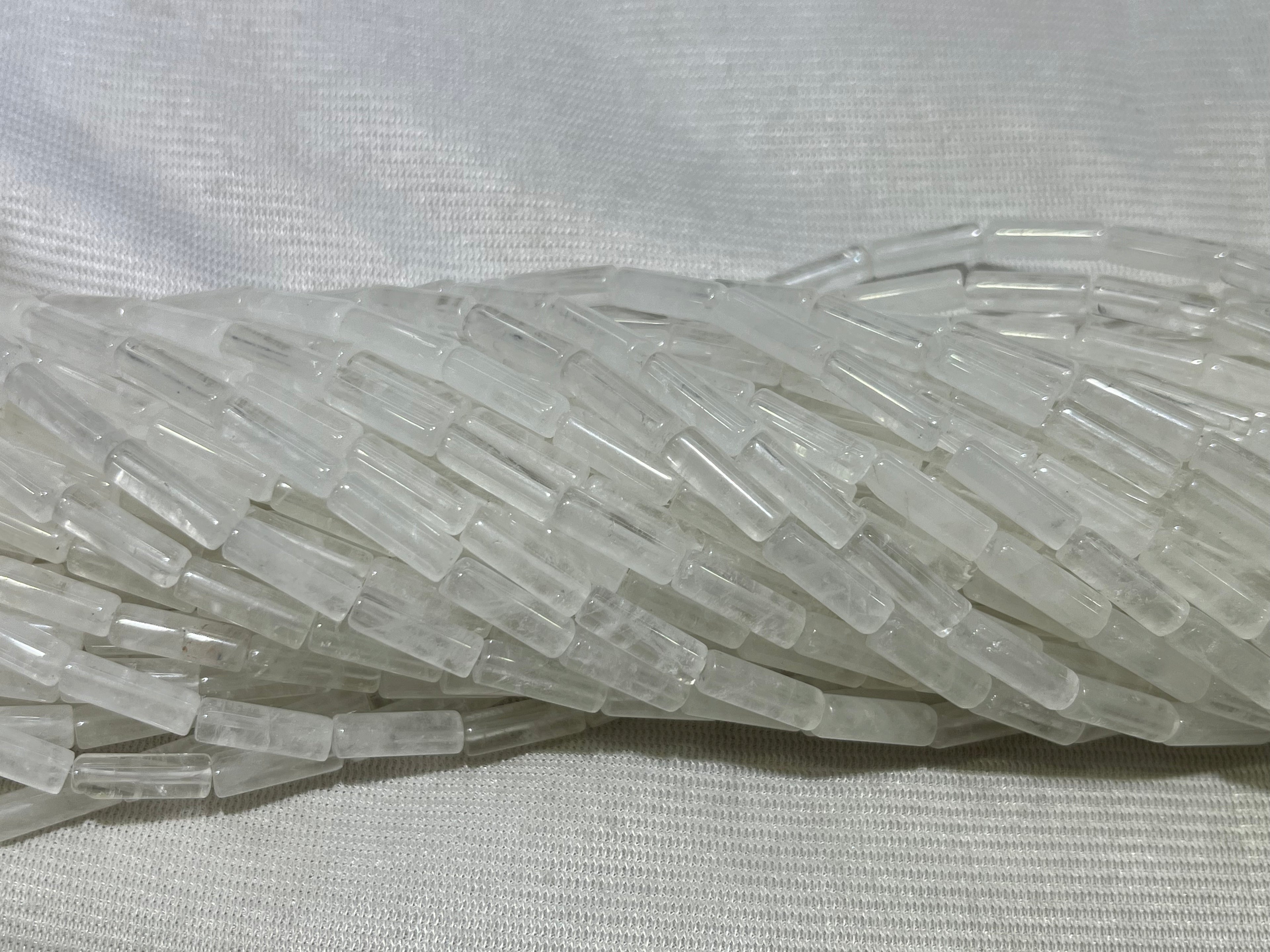 Clear Crystal 4x13mm Column Gemstone Loose Tube Beads 15 inches