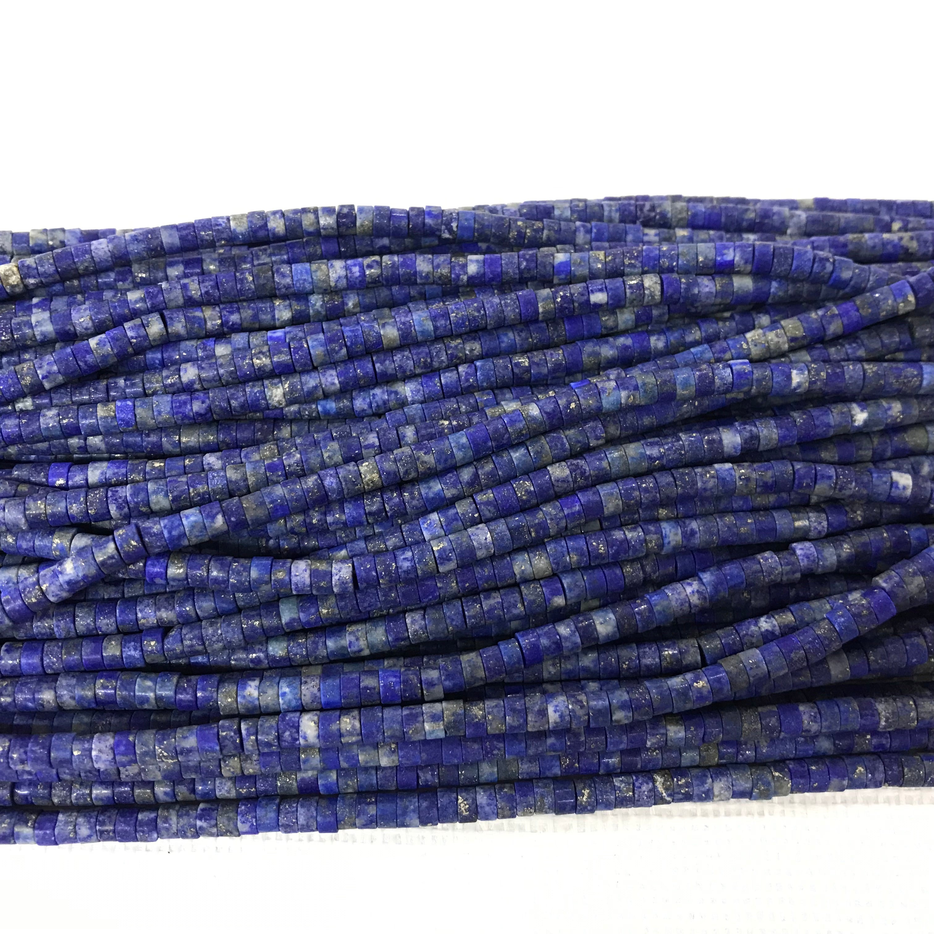 Matte Lapis Lazuli 4mm Heishi Gemstone Loose Beads 15 Inch Strand for Jewelry Making — DIY Bracelet Necklace Supplies for Beaders, Crafters  & Wholesale Buyers