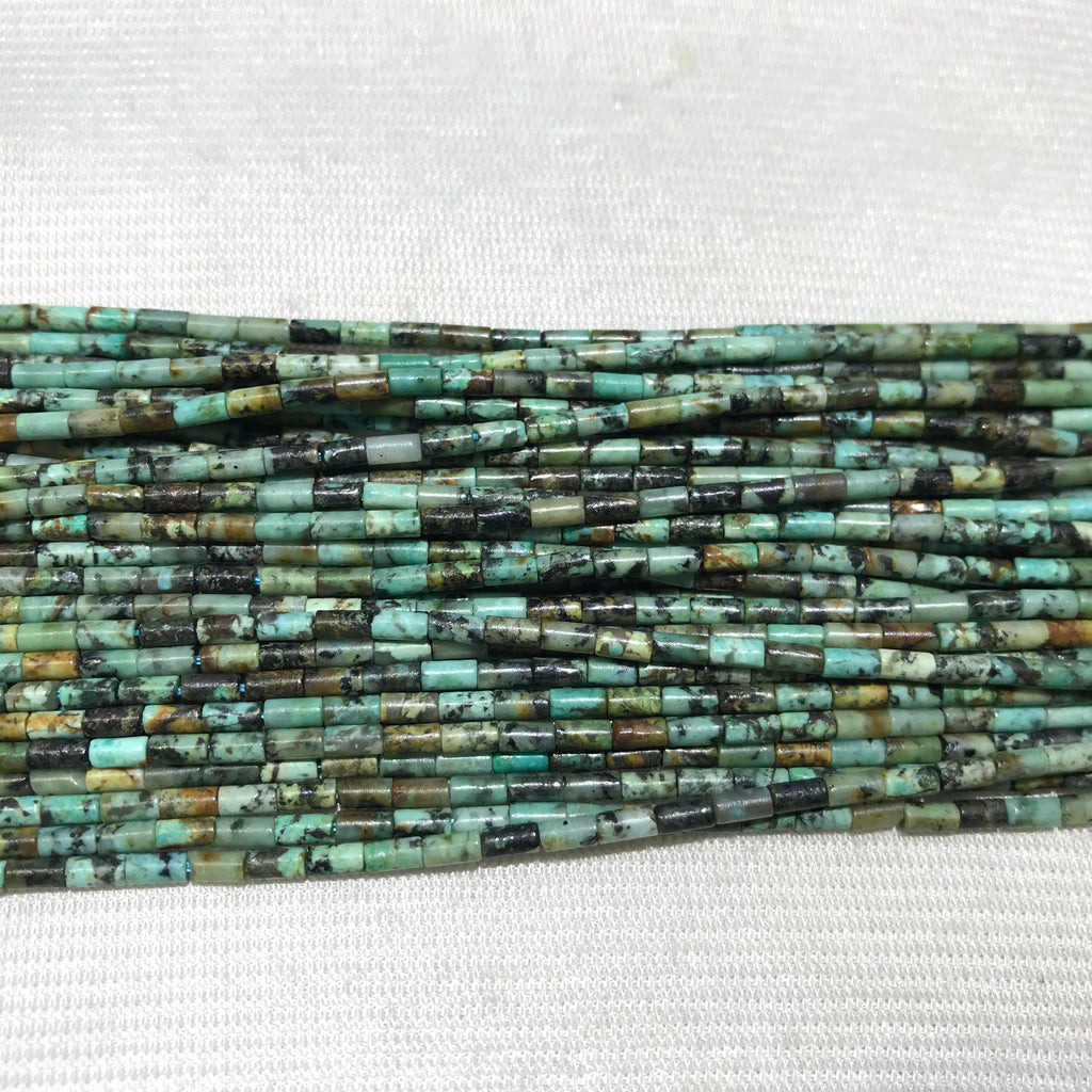 Africa Turquoise 2x4mm Column Gemstone Loose Tube Beads 15 inches