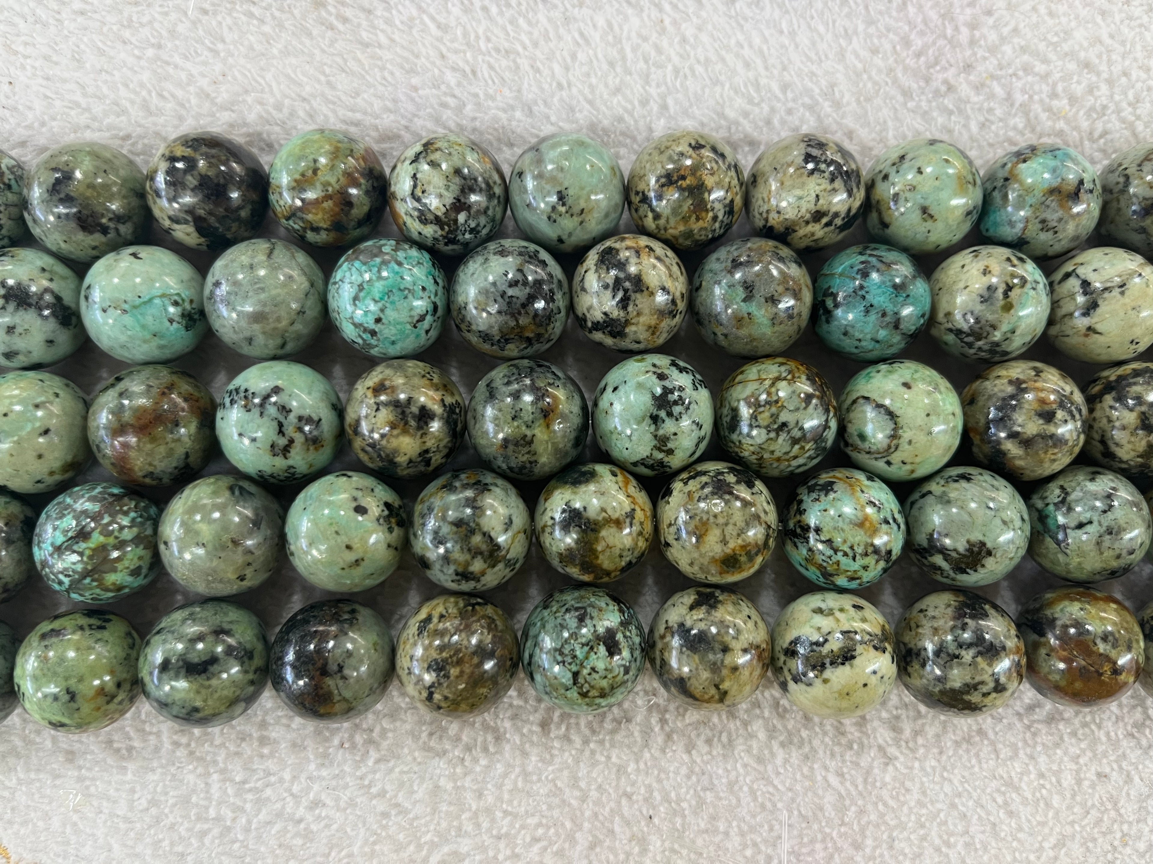 Africa Turquoise 19-20mm Round Gemstone Loose Beads 15 Inch Strand for Jewelry Making — DIY Bracelet Necklace Supplies for Beaders, Crafters  & Wholesale Buyers