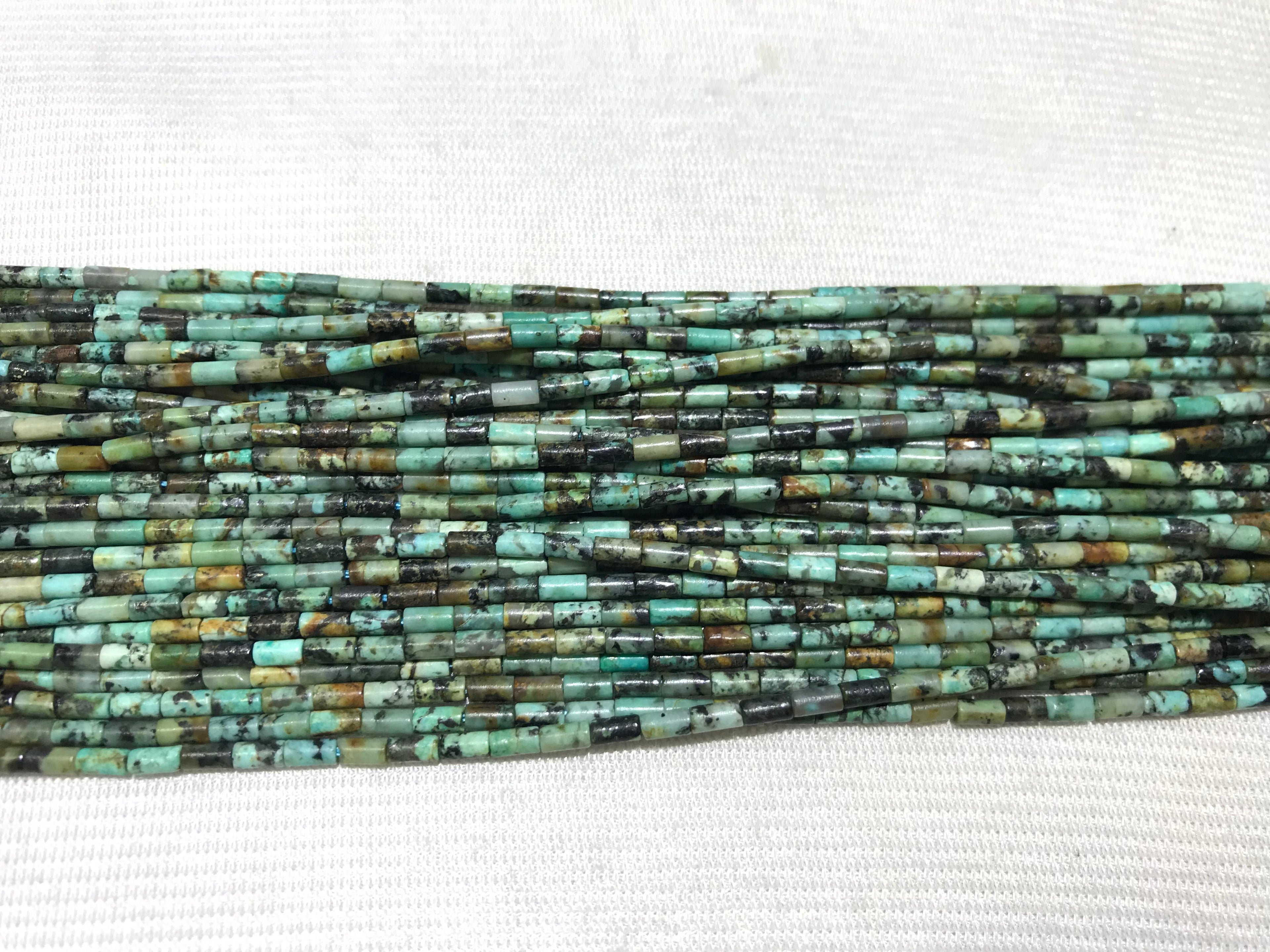 Africa Turquoise 2x4mm Column Gemstone Loose Tube Beads 15 inches