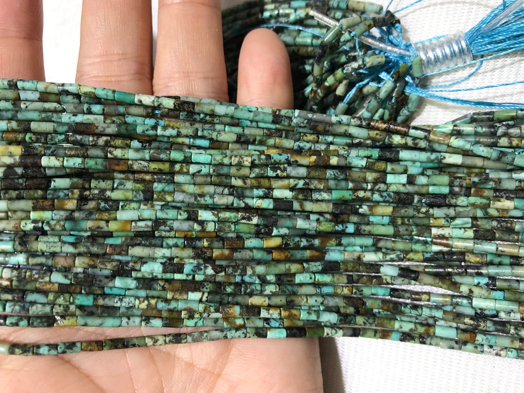 Africa Turquoise 2x4mm Column Gemstone Loose Tube Beads 15 inches