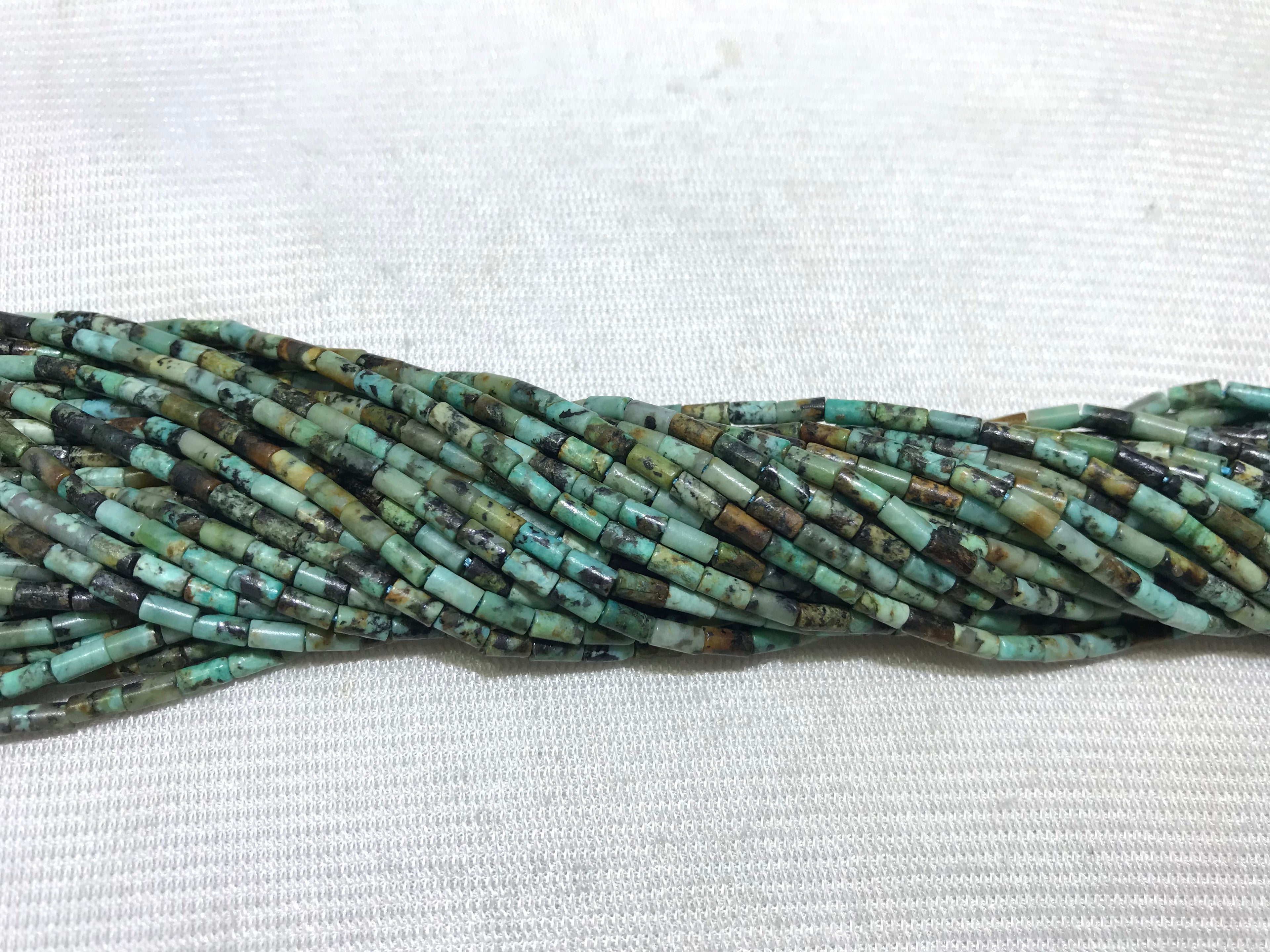 Africa Turquoise 2x4mm Column Gemstone Loose Tube Beads 15 inches