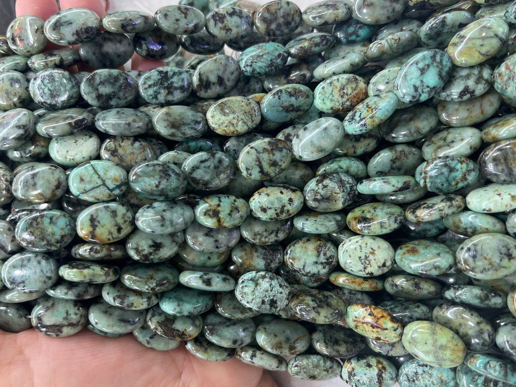 Africa Turquoise 13x18mm Oval Gemstone Loose Beads 15 Inch Strand for Jewelry Making — DIY Bracelet Necklace Supplies for Beaders, Crafters  & Wholesale Buyers