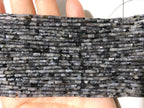 Black Labradorite 2x4mm Column Gemstone Loose Tube Beads 15 inches