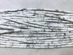 Black Line Howlite 4x13mm Column Gemstone Loose Tube Beads 15 inches