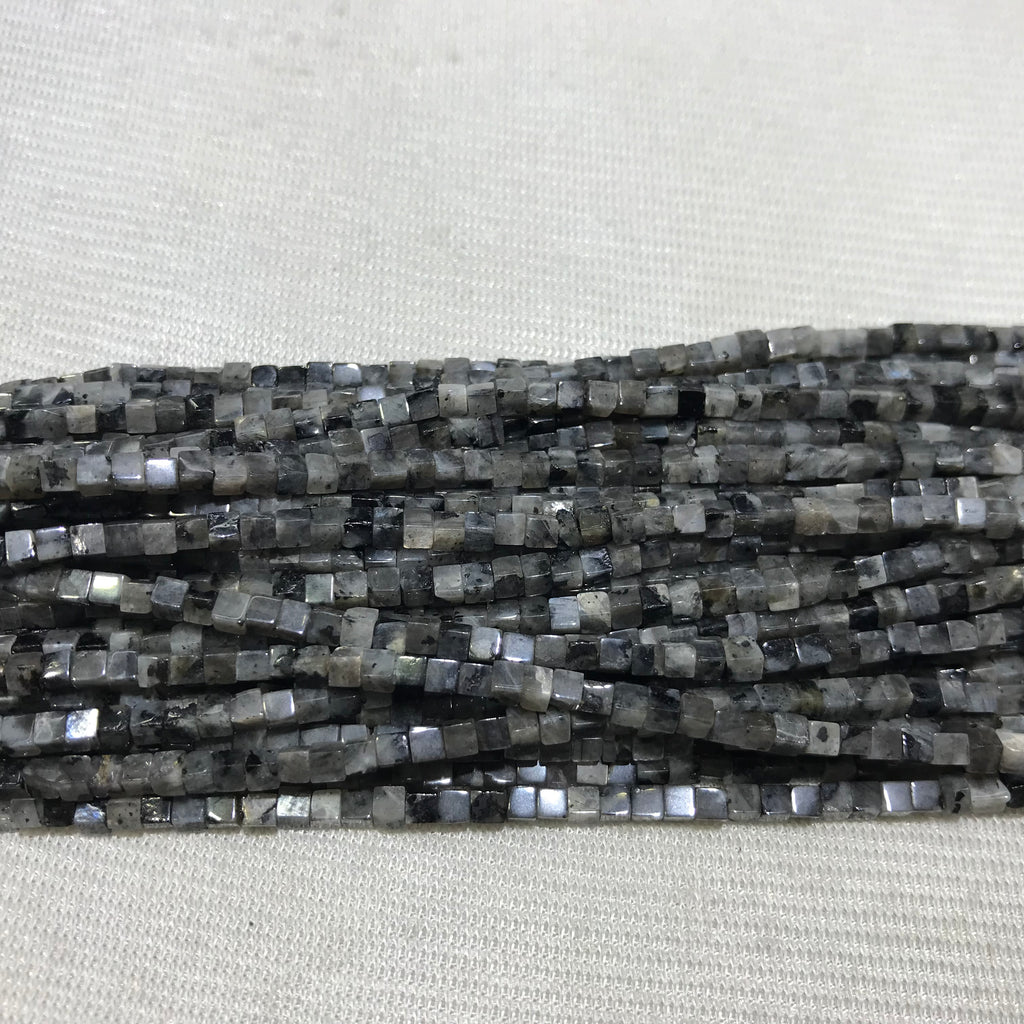 Black Labradorite 2-2.5mm Cube Gemstone Loose Beads 15 Inch Strand for Jewelry Making — DIY Bracelet Necklace Supplies for Beaders, Crafters  & Wholesale Buyers