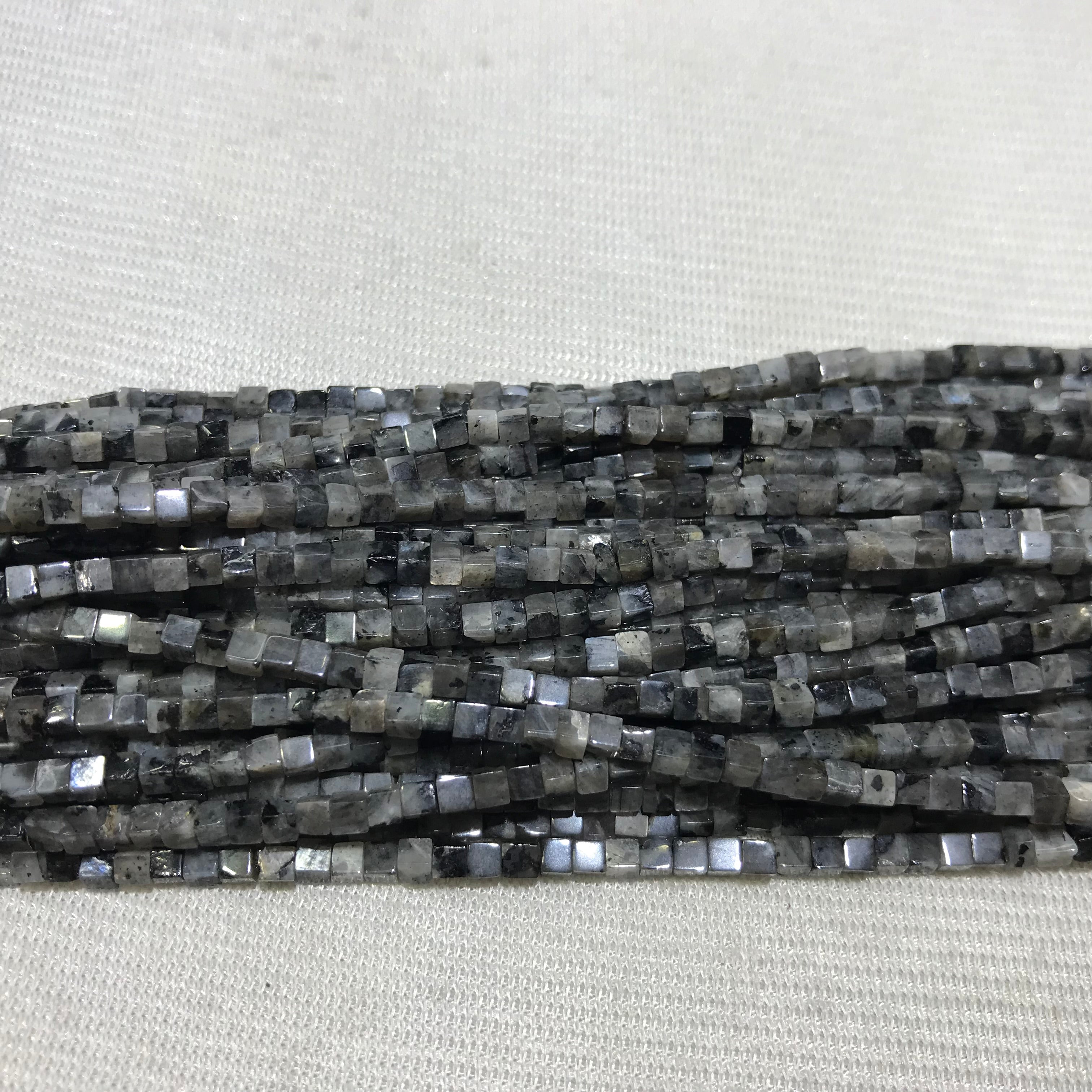 Black Labradorite 2-2.5mm Cube Gemstone Loose Beads 15 Inch Strand for Jewelry Making — DIY Bracelet Necklace Supplies for Beaders, Crafters  & Wholesale Buyers
