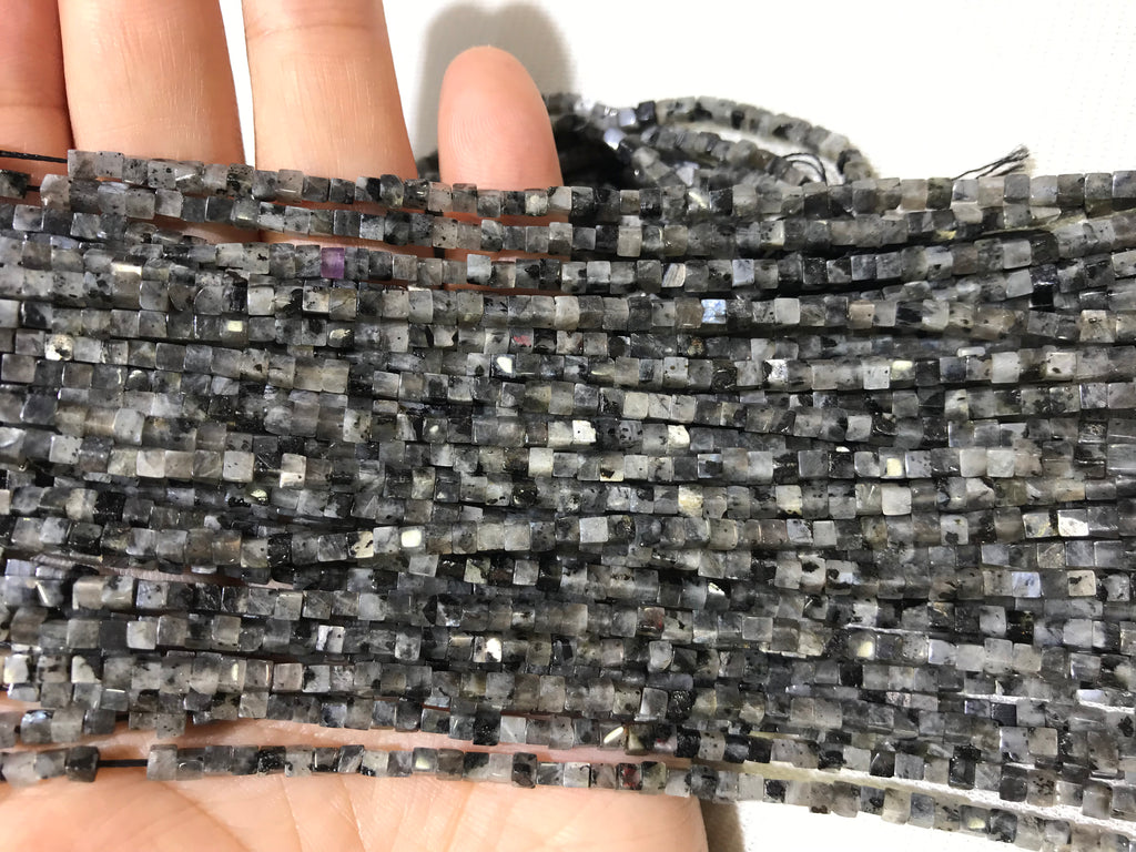 Black Labradorite 2-2.5mm Cube Gemstone Loose Beads 15 Inch Strand for Jewelry Making — DIY Bracelet Necklace Supplies for Beaders, Crafters  & Wholesale Buyers