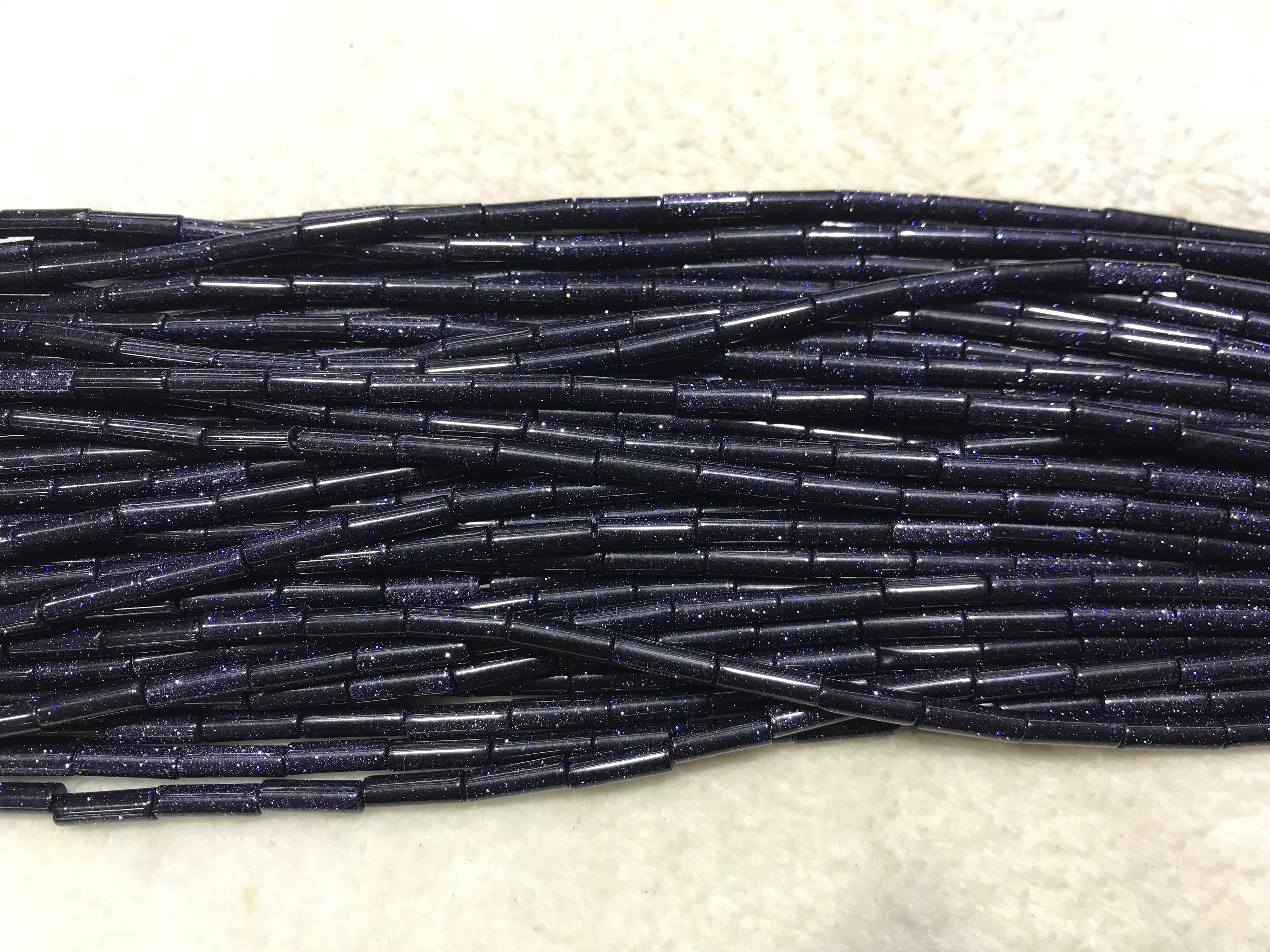 Blue Sandstone 4x13mm Column Gemstone Loose Tube Beads 15 inches