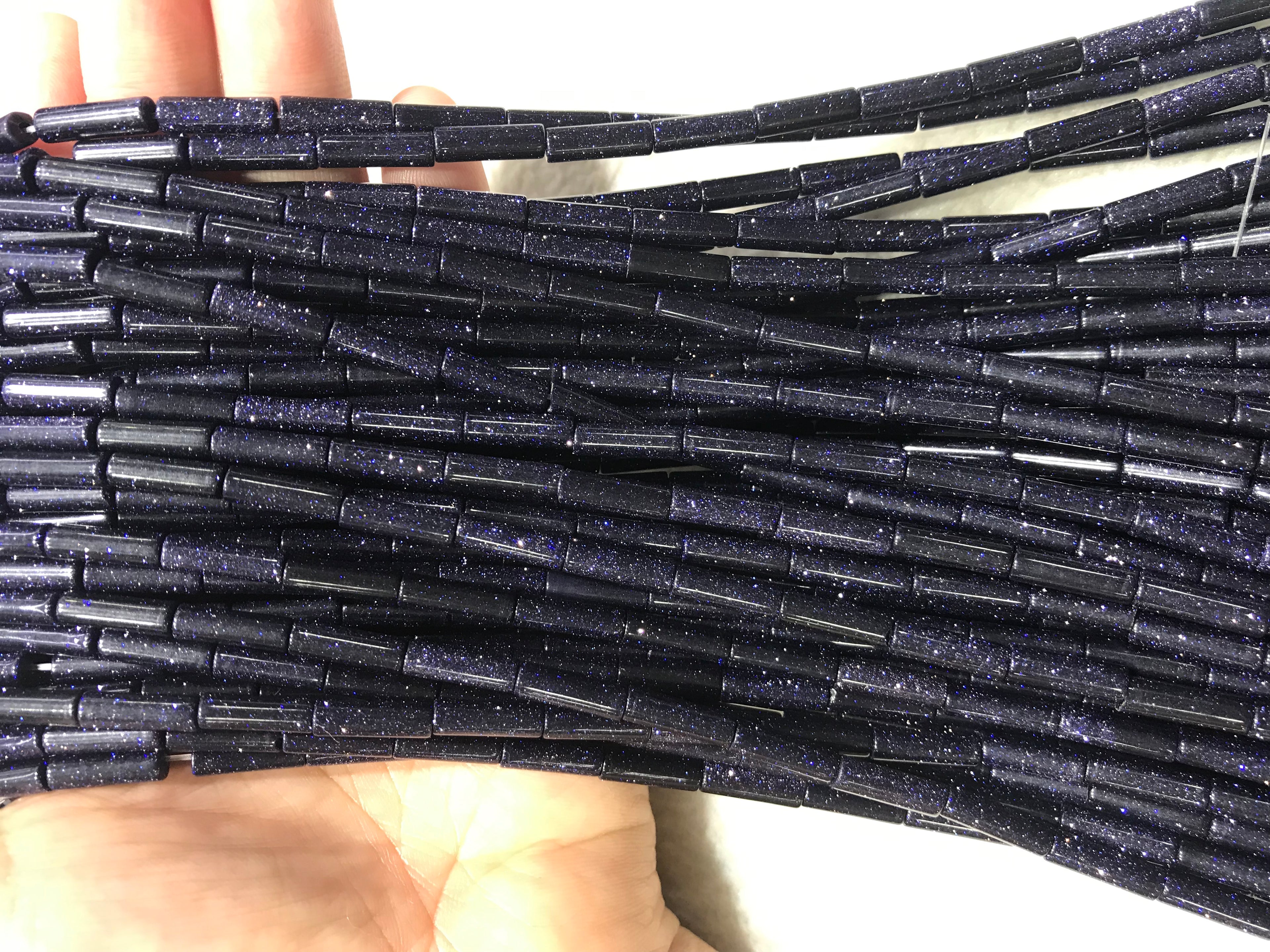 Blue Sandstone 4x13mm Column Gemstone Loose Tube Beads 15 inches
