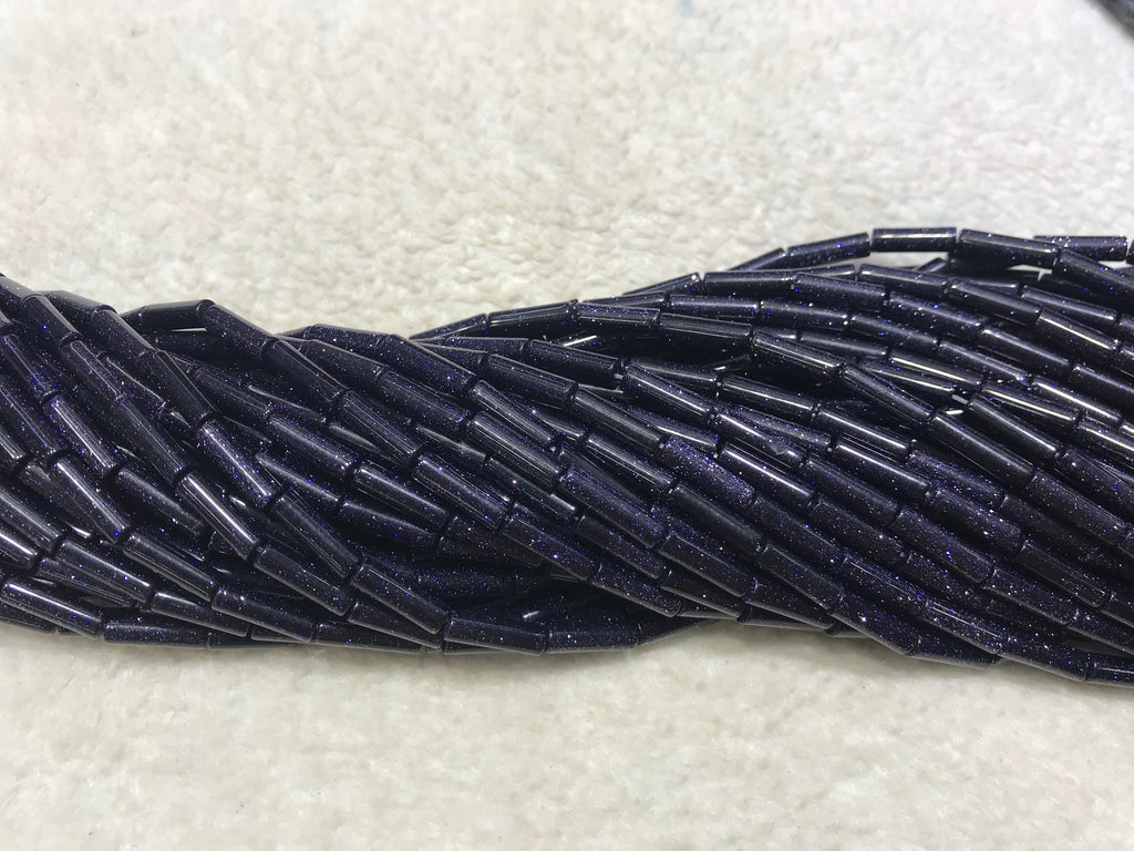 Blue Sandstone 4x13mm Column Gemstone Loose Tube Beads 15 inches