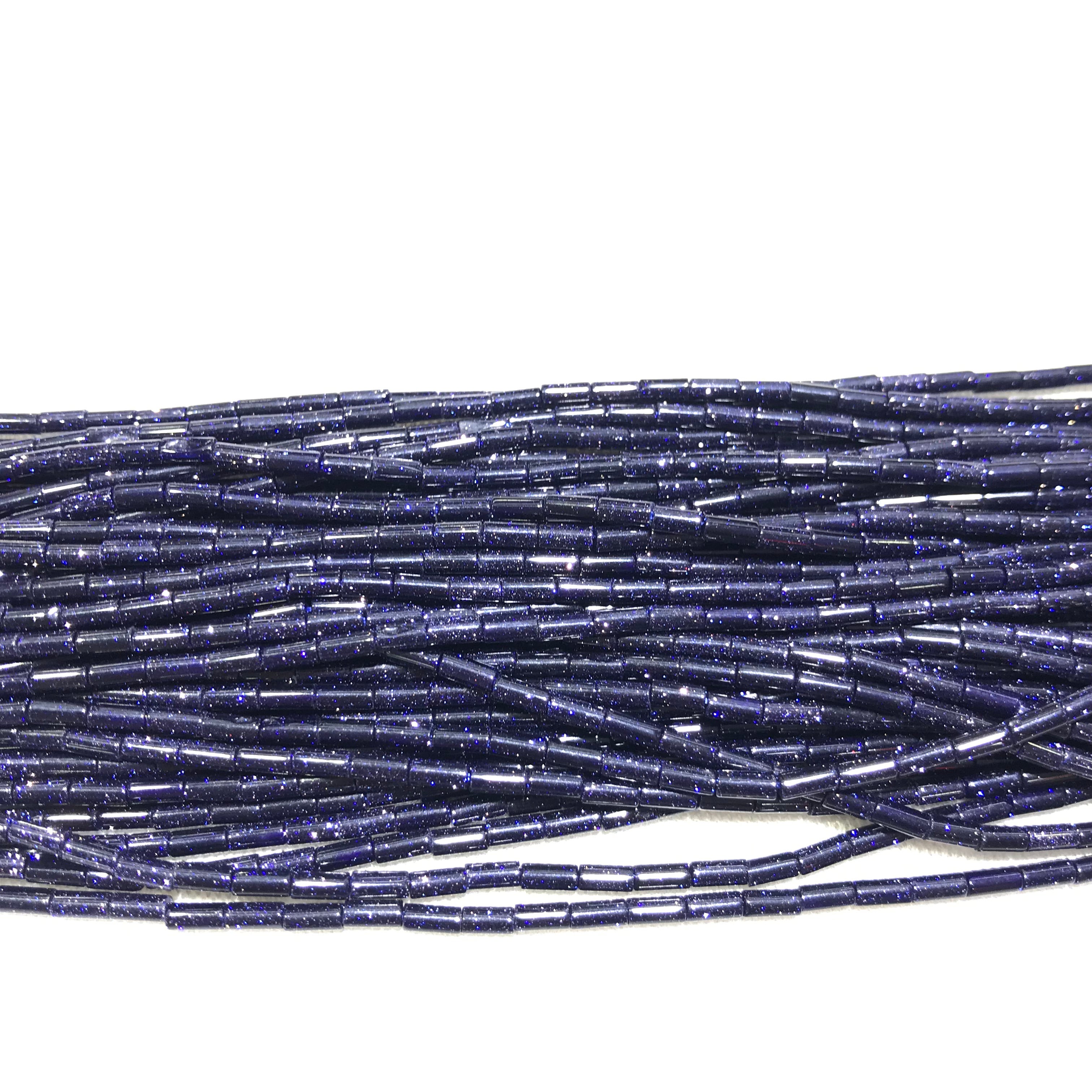 Blue Sandstone 2x4mm Column Gemstone Loose Tube Beads 15 inches
