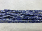 Blue Spotted Jasper 4x13mm Column Gemstone Loose Tube Beads 15 inches