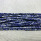 Blue Spotted Jasper 4x13mm Column Gemstone Loose Tube Beads 15 inches