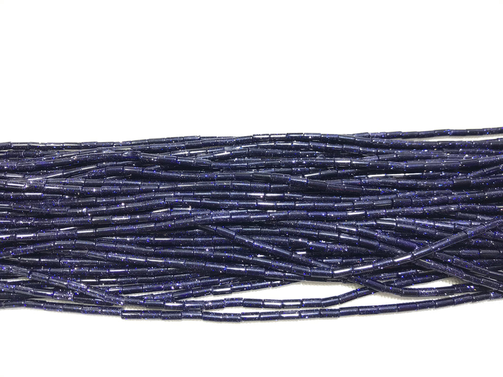Blue Sandstone 2x4mm Column Gemstone Loose Tube Beads 15 inches