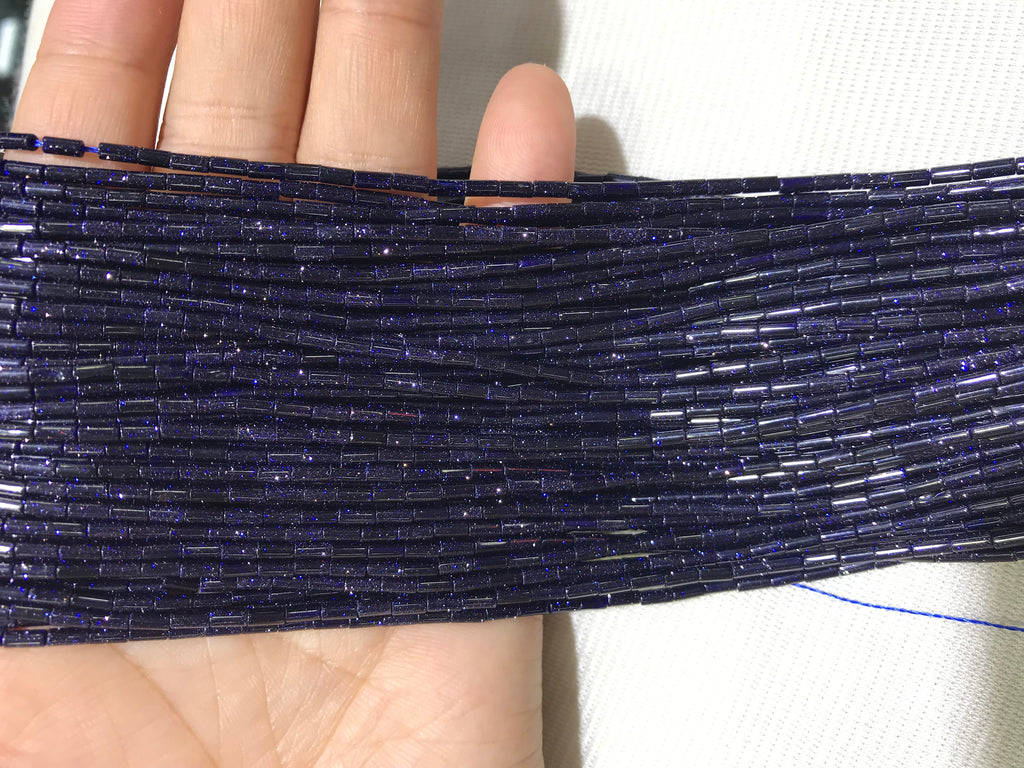 Blue Sandstone 2x4mm Column Gemstone Loose Tube Beads 15 inches