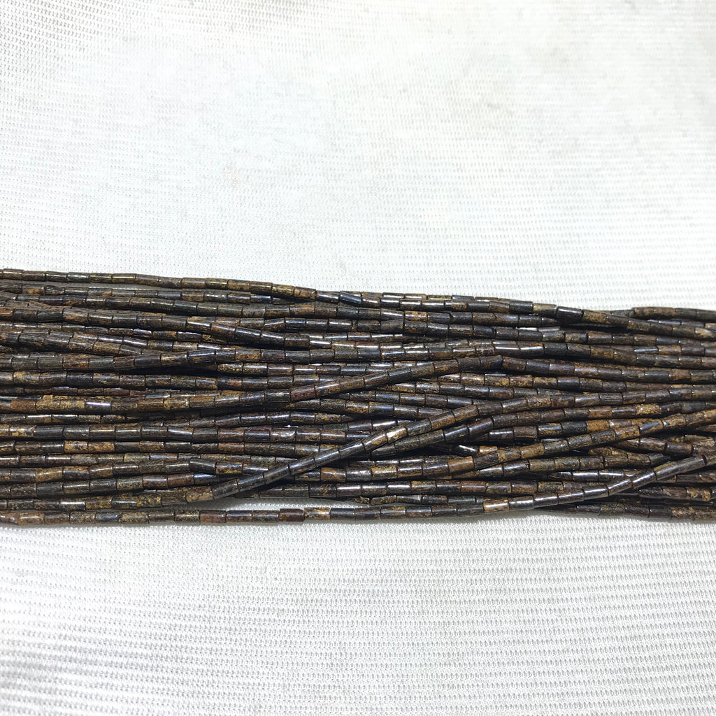 Bronzite Jasper 2x4mm Column Gemstone Loose Tube Beads 15 inches