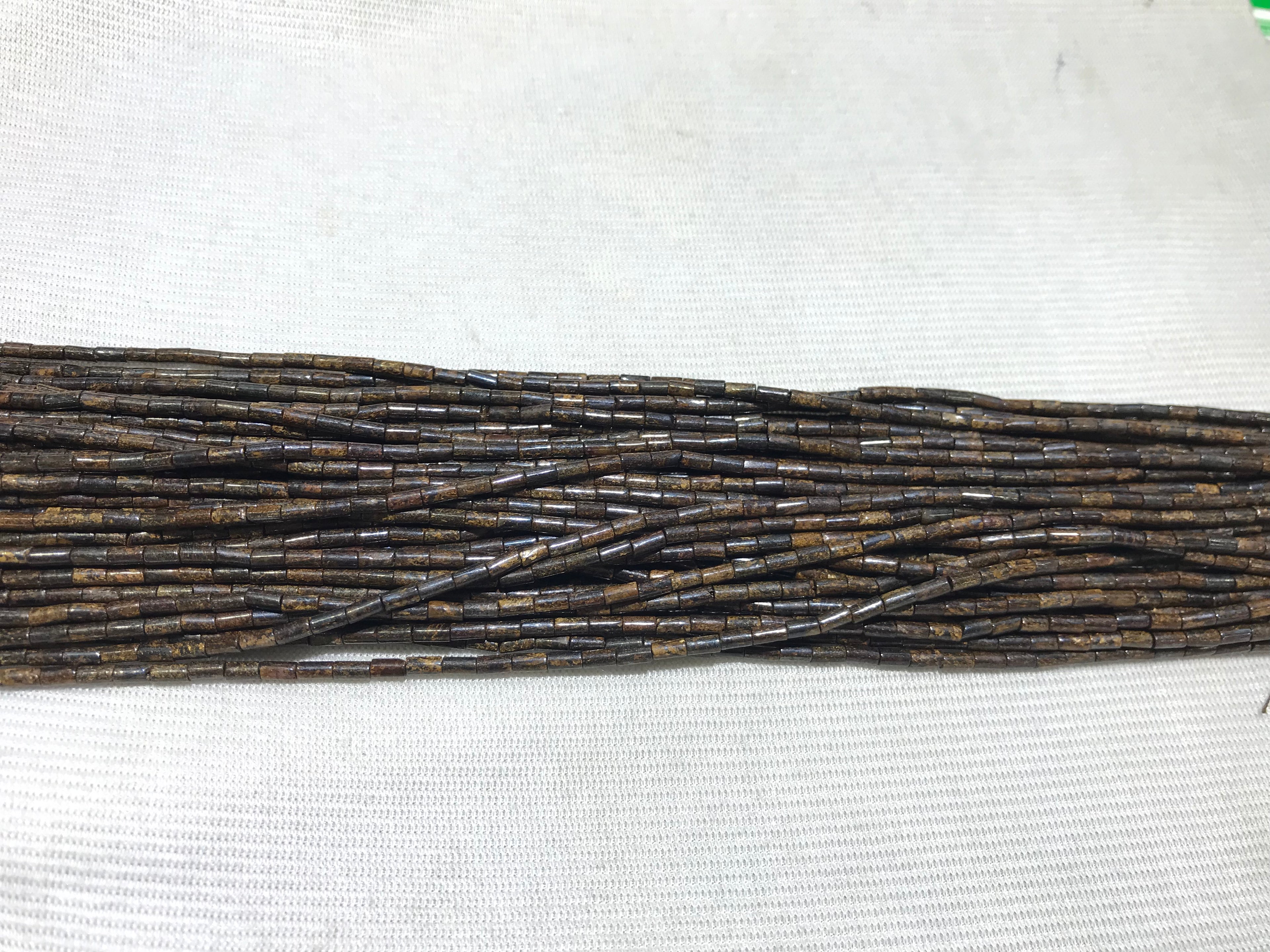 Bronzite Jasper 2x4mm Column Gemstone Loose Tube Beads 15 inches