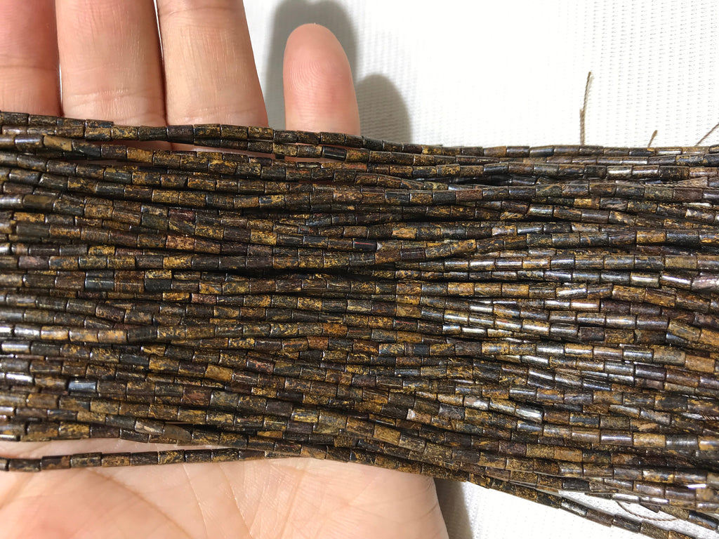 Bronzite Jasper 2x4mm Column Gemstone Loose Tube Beads 15 inches