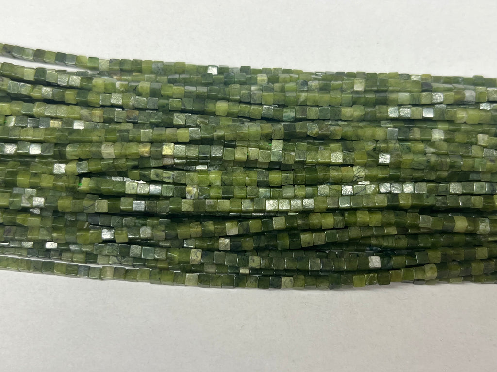 Canadian Green Jade 2-2.5mm Cube Gemstone Loose Beads 15 Inch Strand for Jewelry Making — DIY Bracelet Necklace Supplies for Beaders, Crafters  & Wholesale Buyers