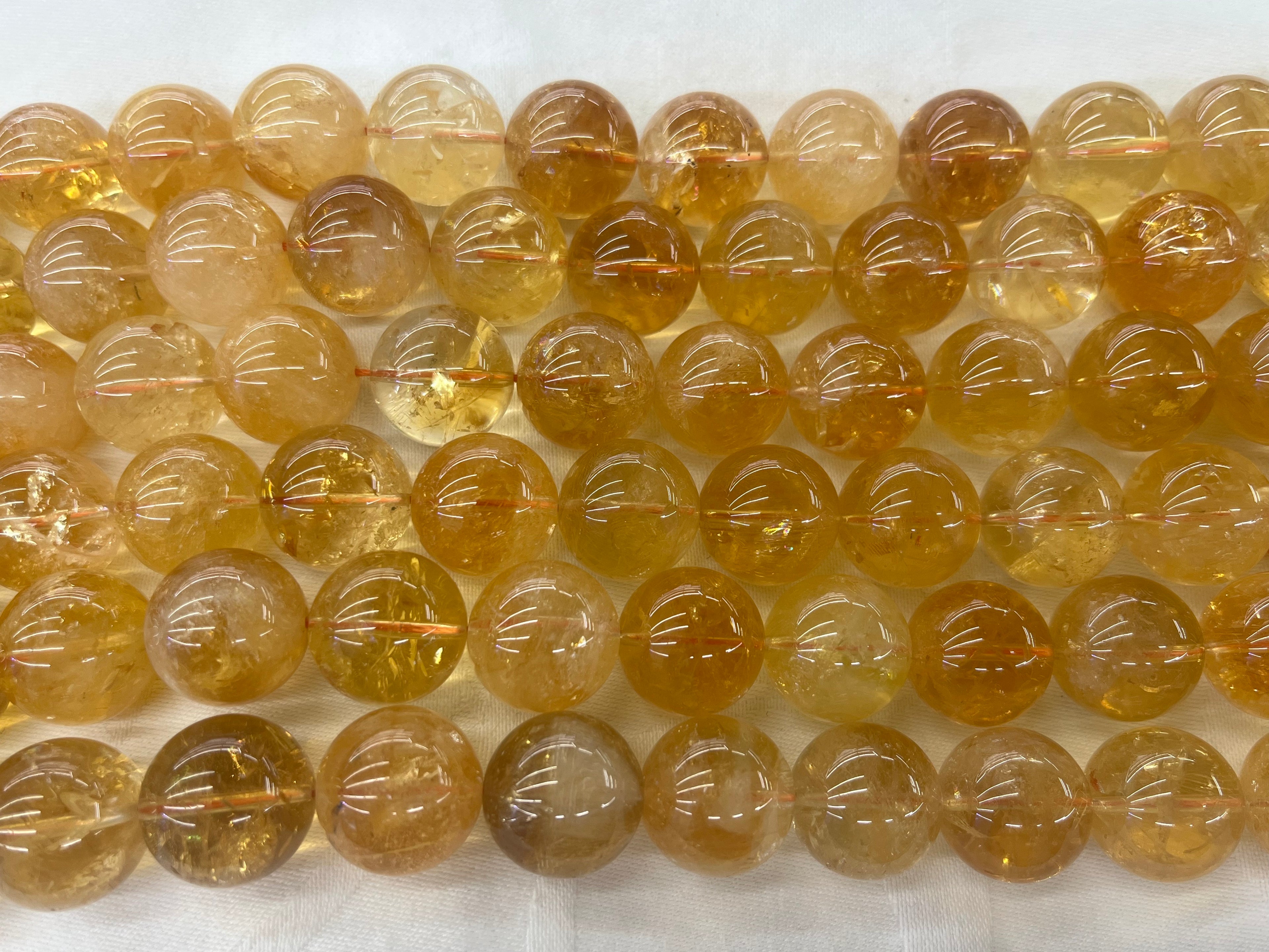 Citrine 19-20mm Round Gemstone Loose Beads 15 Inch Strand for Jewelry Making — DIY Bracelet Necklace Supplies for Beaders, Crafters  & Wholesale Buyers