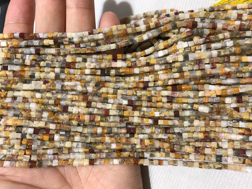 Crazy Lace Agate 2-2.5mm Cube Gemstone Loose Beads 15 Inch Strand for Jewelry Making — DIY Bracelet Necklace Supplies for Beaders, Crafters  & Wholesale Buyers