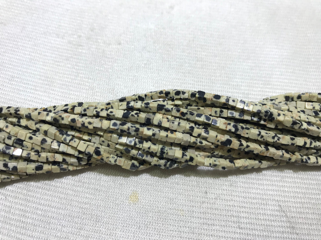 Dalmatian Jasper 2-2.5mm Cube Gemstone Loose Beads 15 Inch Strand for Jewelry Making — DIY Bracelet Necklace Supplies for Beaders, Crafters  & Wholesale Buyers