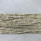 White Fossil Jasper 2x4mm Column Gemstone Loose Tube Beads 15 inches
