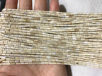 White Fossil Jasper 2x4mm Column Gemstone Loose Tube Beads 15 inches