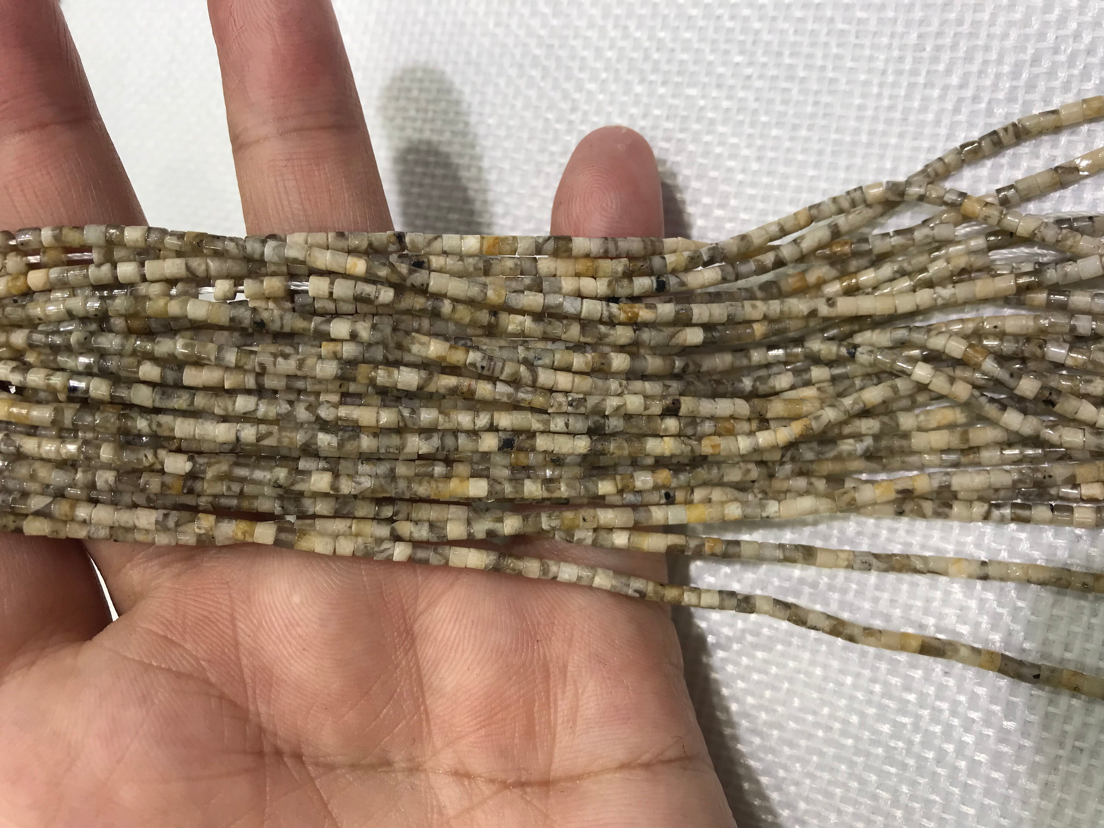 Graphic Feldspar 2-2.5mm Heishi Gemstone Tube Loose Beads 15 Inch Strand for Jewelry Making — DIY Bracelet Necklace Supplies for Beaders, Crafters  & Wholesale Buyers