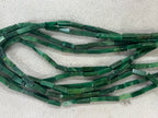 Green Africa Jade 4-5x13-15mm Cuboid Gemstone Loose Tube Beads 15 inches