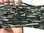 Green Rabbit Hair Jasper 4x13mm Column Gemstone Loose Tube Beads 15 inches