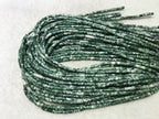 Green Spotted Jasper 4x13mm Column Gemstone Loose Tube Beads 15 inches