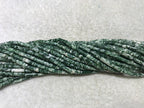 Green Spotted Jasper 4x13mm Column Gemstone Loose Tube Beads 15 inches