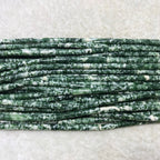 Green Spotted Jasper 4x13mm Column Gemstone Loose Tube Beads 15 inches