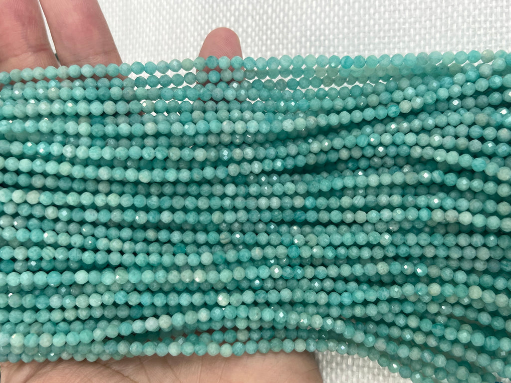 Green Amazonite 2-3mm Faceted Round Gemstone Loose Beads 15 Inch Strand for Jewelry Making — DIY Bracelet Necklace Supplies for Beaders, Crafters  & Wholesale Buyers（副本）