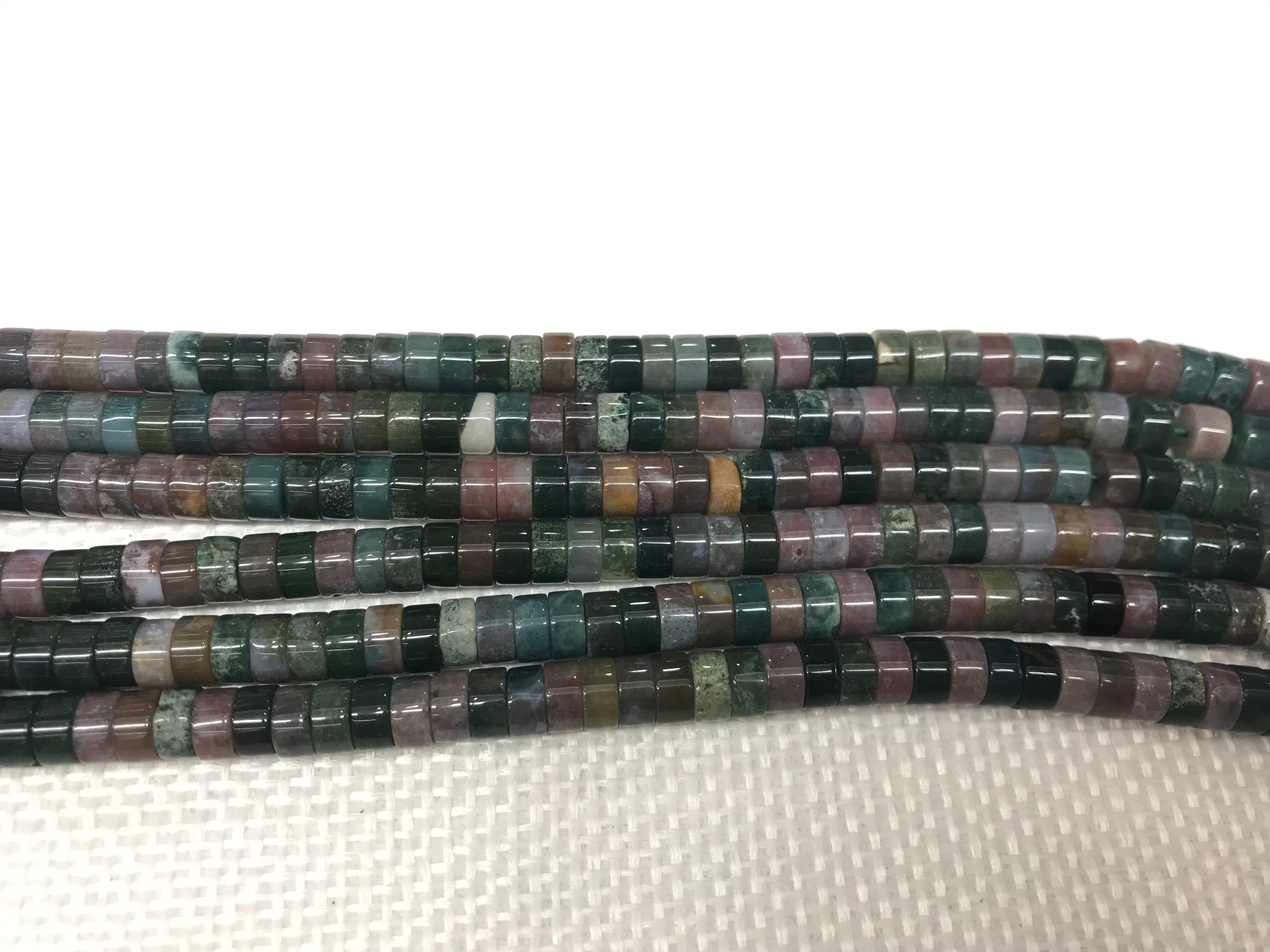 India Agate 3x6mm Heishi Gemstone Loose Beads 15 Inch Strand for Jewelry Making — DIY Bracelet Necklace Supplies for Beaders, Crafters  & Wholesale Buyers