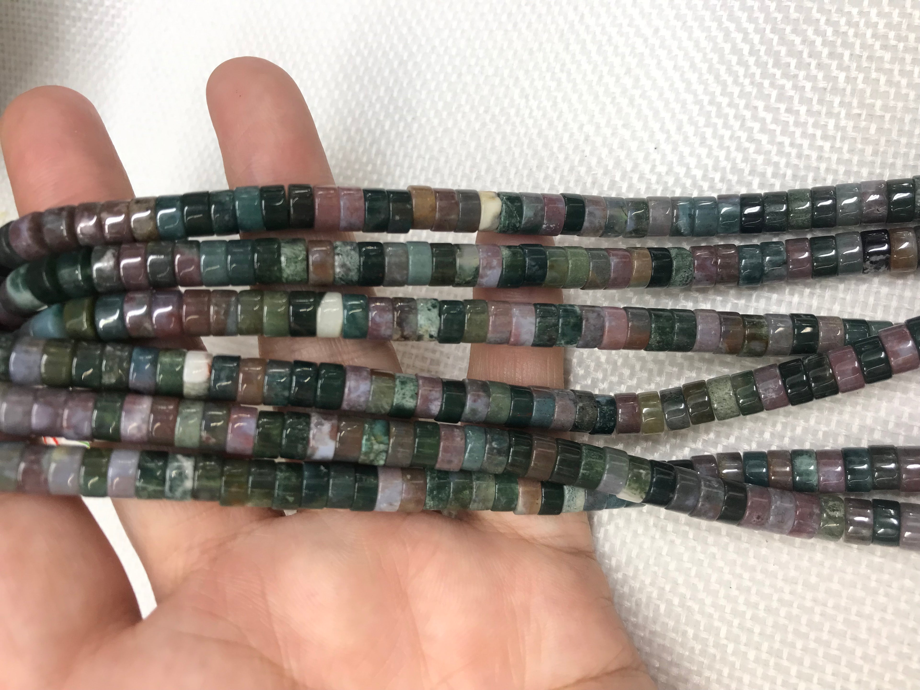 India Agate 3x6mm Heishi Gemstone Loose Beads 15 Inch Strand for Jewelry Making — DIY Bracelet Necklace Supplies for Beaders, Crafters  & Wholesale Buyers