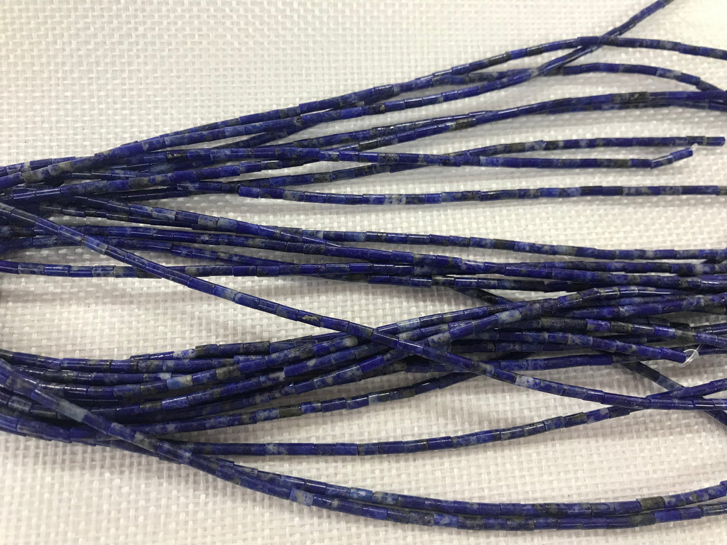 Blue Lapis Lazuli 2x4mm Column Gemstone Loose Tube Beads 15 inches Strand Materials For Jewelry Bracelet Necklace Handmaking Wholesale