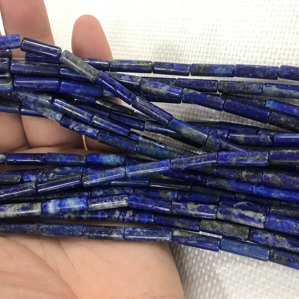 Blue Lapis Lazuli 4x13mm Column Gemstone Loose Tube Beads 15 inches Strand Materials For Jewelry Bracelet Necklace Handmaking Wholesale