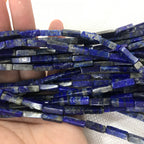 Blue Lapis Lazuli 4x13mm Cuboid Gemstone Loose Tube Beads 15 inches Strand Materials For Jewelry Bracelet Necklace Handmaking Wholesale
